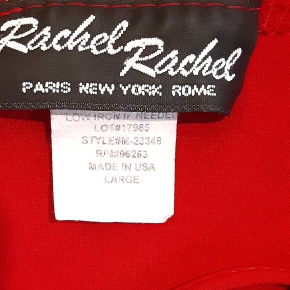 Rachel Rachel Woman's Top Size LARGE, Red, Stylish Sleeves & Bottom. Ships Fast. - Picture 5 of 7